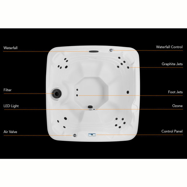Lifesmart Spas LS450DX 110 Volt 7Person 22Jet Square Plug and Play